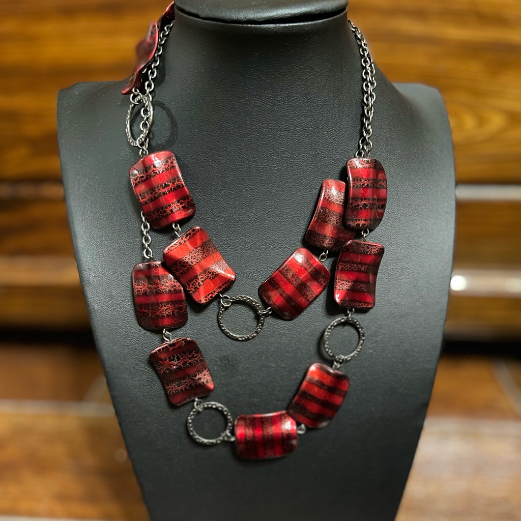New York Company Red Long Necklace 10$